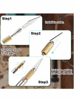 Excefore Electric Hot Knife Cutter Tool, Hot Knife Multipurpose Stencil Cutter with Metal Stand, 10 Pieces Blades, 2 Pieces Chuck Sleeves for Cutting Carving Soft Thin Styrofoam ( 12 Pieces )  - Image 5
