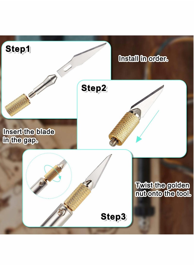 Electric Hot Knife Cutter Tool, Hot Knife Multipurpose Stencil Cutter with Metal Stand, 10 Pieces Blades, 2 Pieces Chuck Sleeves for Cutting Carving Soft Thin Styrofoam ( 12 Pieces )