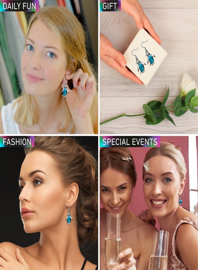 بازلد أقراط البطريق الحائر - مستوحاة من الحياة البحرية - 1.35 بوصة - هدية تذكارية فريدة - رقم المنتج: 6814 - Image 3