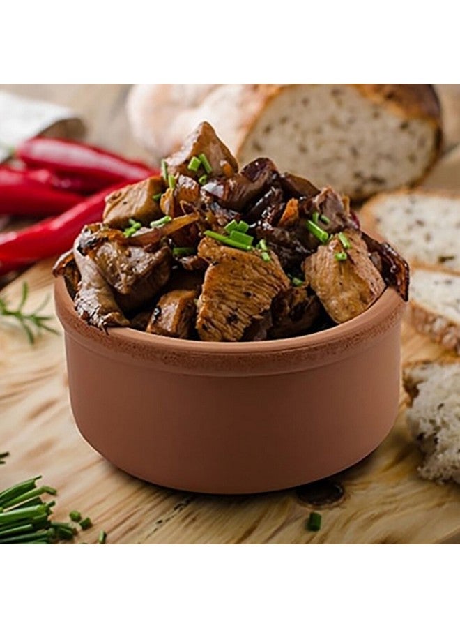 Elizi 2-Piece High-Temperature Resistant Round Shaped Clay Bowl Brown 15 x 4.8cm EL-304 - Image 2