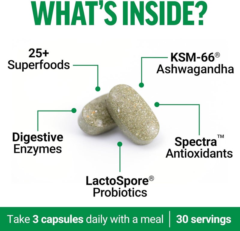 FORCE FACTOR Smarter Greens Tablets Greens Supplement with 25 Superfoods and Antioxidants to Improve Digestion Reduce Stress Strengthen Immunity and Support Metabolism 90 Tablets - Image 3