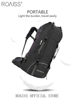 roaiss Unisex Outdoor Backpack 60L Capacity Multifunction Multi-pocket Hiking Bag with Rain Cover Water-resistant Oxford Shockproof Decompression for Camping Climbing Sports Travel  - Image 2