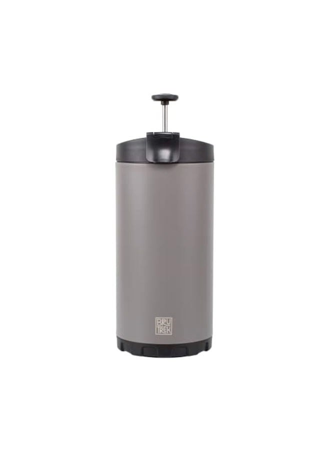 BruTrek Steel Toe 3.0 Travel Coffee Press - Brew 20 fl.oz On The Go - No Spill Lid, Double Wall Vacuum Insulated Stays Hot for Hours, French Press Coffee (Storm Gray) - Image 1