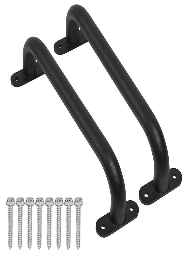 Purife 13'' Black Metal Playground Safety Handles Pack of 2 - Playset Handles, Swing Set Grab Handle, Playhouse Grab Bar, Hand Grip for Jungle Gym, Home Gym, Treehouse - Image 1
