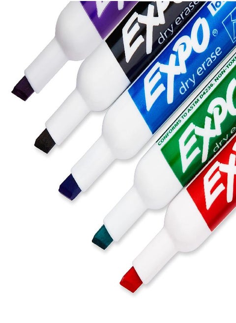 EXPO Low Odor Dry Erase Marker Chisel Tip Markers Whiteboard Markers, Assorted, 36 Count
