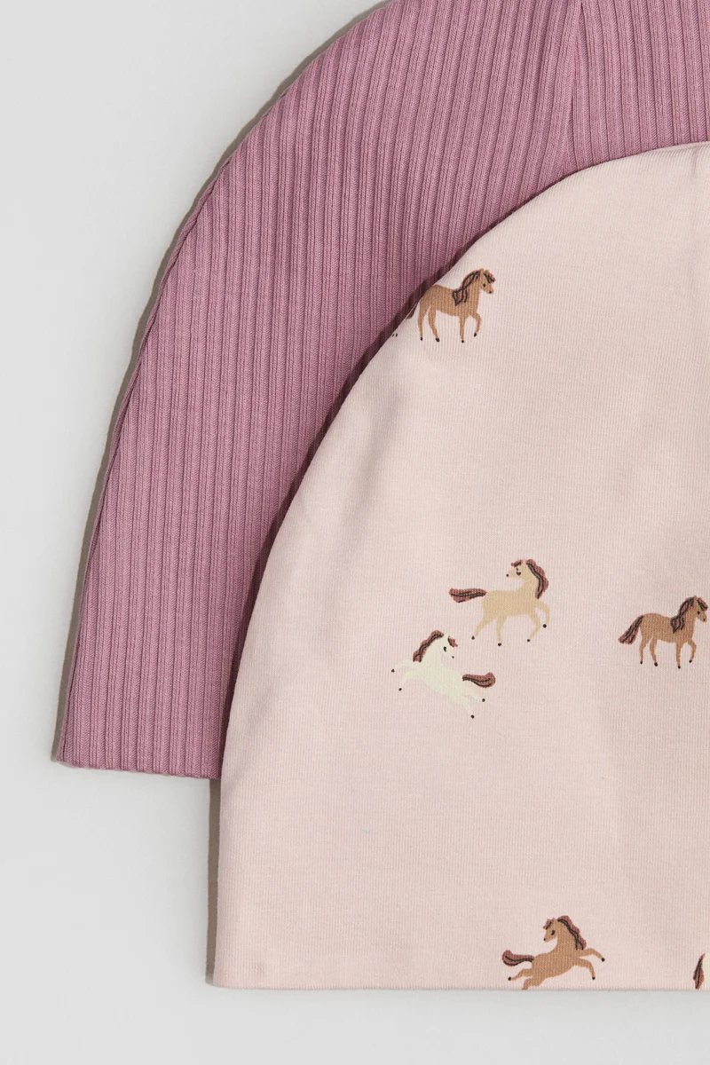 H&M 2-pack ribbed jersey hats