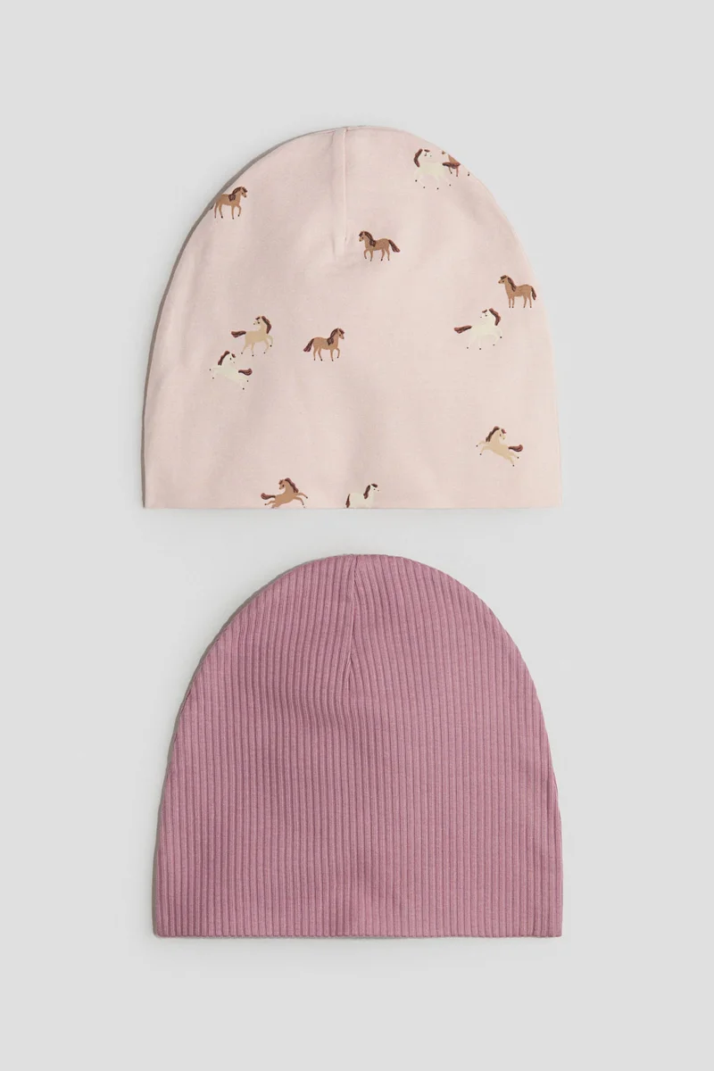 H&M 2-pack ribbed jersey hats