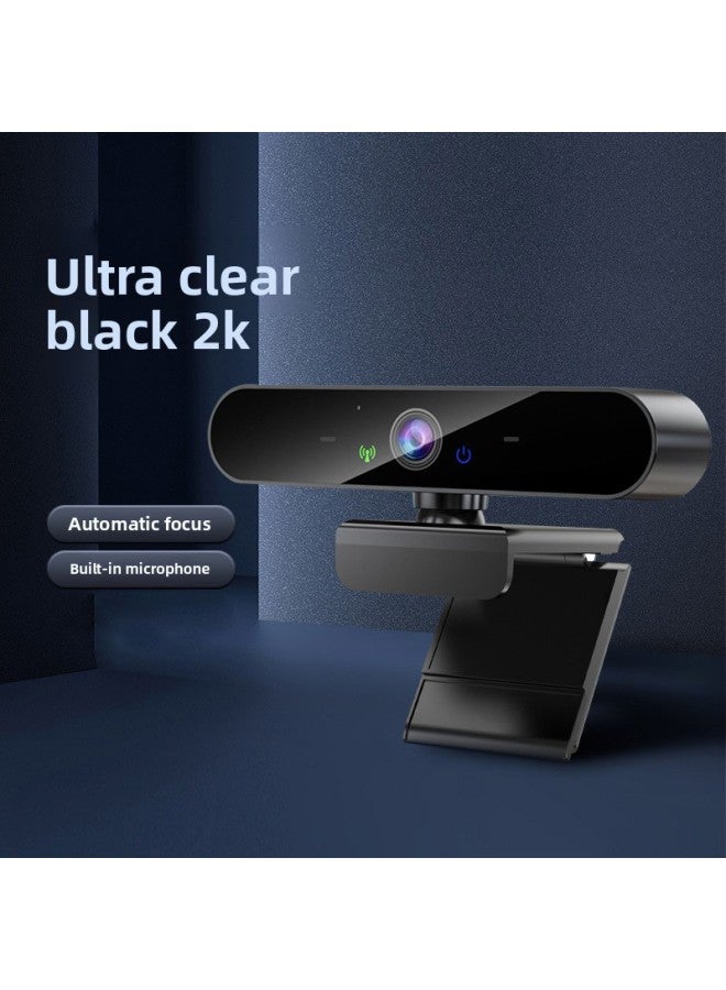USB Webcast Conference Camera 4K HD External Desktop Laptop Auto Focus Driver-Free-Color:Super Clear Black 2K 【imported Silicon Wheat-built-in Microphone】】 - Image 1