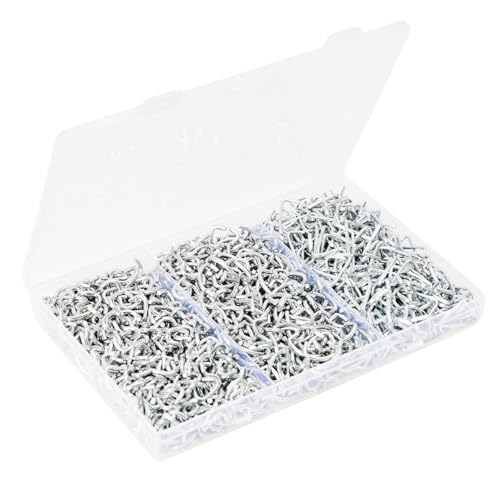 TFUTLT 600 Pcs 12 34 38 Galvanized Hog Rings Professional Upholstery Hog Rings Installation Assortment Kit for Auto Upholstery and FencingBaggingDIYCraftFurniturePet CagesRopes - Image 1