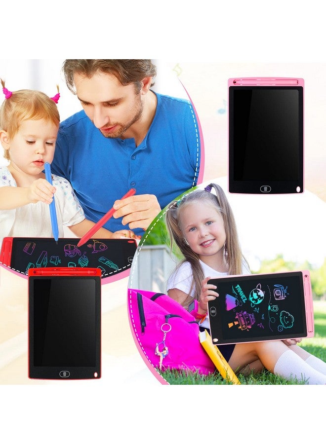 تينليد مجموعة من 12 لوح كتابة LCD مقاس 8.5 بوصة، لوحة رسم ملونة قابلة للمسح، لوحات رسم إلكترونية، هدايا ألعاب تعليمية للأولاد والبنات (وردي، أخضر، أحمر، أزرق) - Image 3