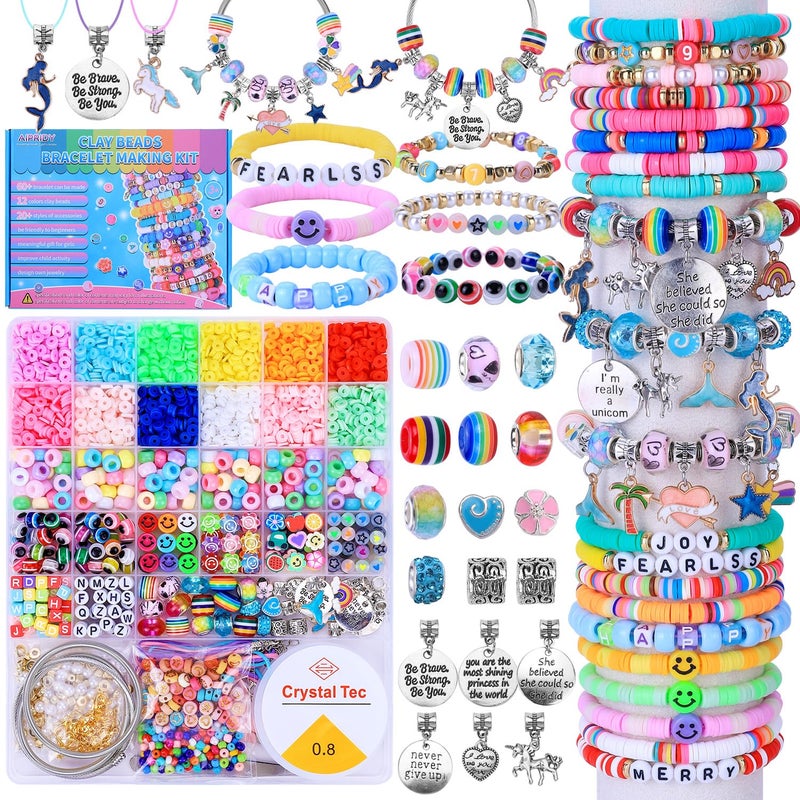 AIPRIDY 3600 Pcs Girls Toys Bracelet Making Kit UnicornMermaid Jewelry Activity Flat College Style Beading for Friendship Jewelry Making DIY Crafts for 412 Girls Birthday Christmas GiftsAqua - Image 2