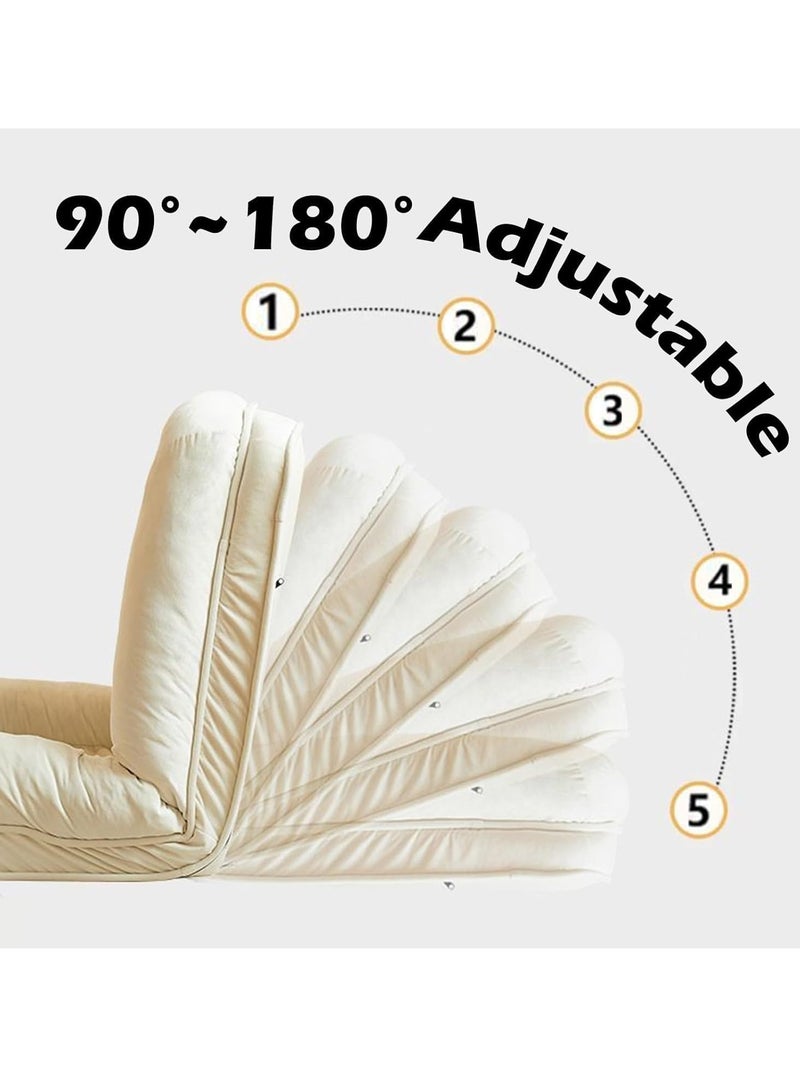 LEDIN Bed Foldable with 5 Adjustable Positions, Giant Bean Bag Chair Bed for Adults, Folds From Lazy Chair to Floor Mattress Bed, Large Floor Sofa Couch, Big Sofa Bed, Apricot  - Image 2