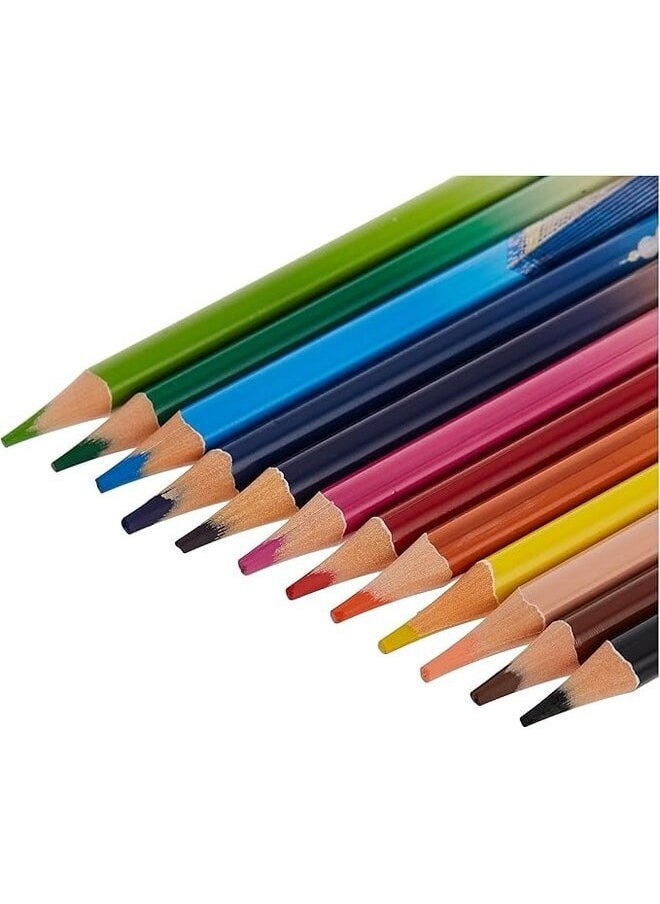 Maped - Triangular Color Pencils For Easy And Comfortable Grip and Maped 852000 - Egonomic Three-Sided Pencils Black'Peps Energy with Eraser Head - HB Medium - x12 Pens, Pack of 2 & Maped Emirates Coloring Pencil Pack Of 1 - Image 1