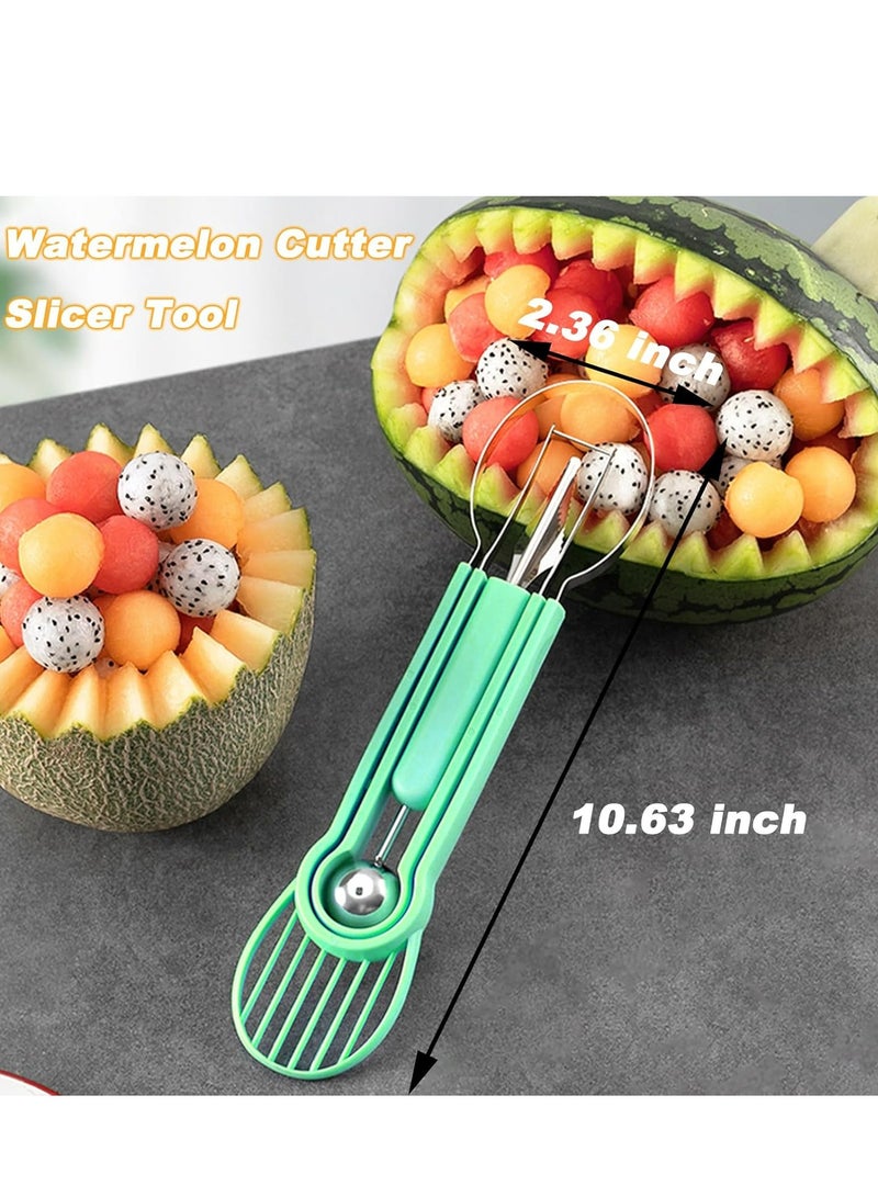 إسكدنيا أداة قطع البطيخ المقطع مصنوعة من الفولاذ الصلب 3-في-1، قطع الكوز للمخيم والمطبخ - Image 2