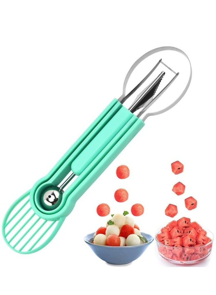 إسكدنيا أداة قطع البطيخ المقطع مصنوعة من الفولاذ الصلب 3-في-1، قطع الكوز للمخيم والمطبخ - Image 1