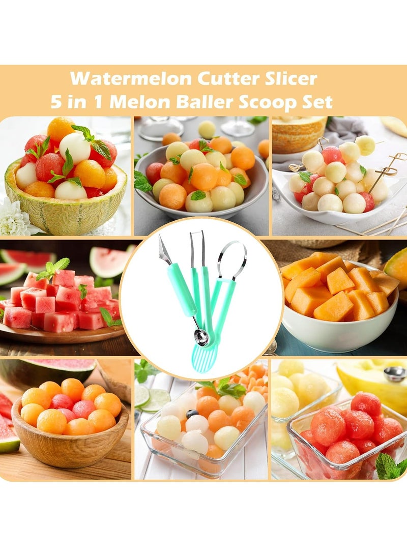 إسكدنيا أداة قطع البطيخ المقطع مصنوعة من الفولاذ الصلب 3-في-1، قطع الكوز للمخيم والمطبخ - Image 5