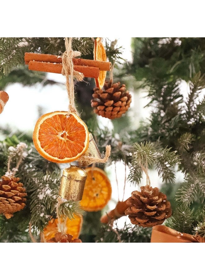 أورينتال شيري زينة عيد الميلاد - مجموعة من 36 قطعة من شرائح البرتقال الطبيعية والقرفة وأقماع الصنوبر مع شماعات من الجوت - زينة حرفية فريدة من نوعها بكميات كبيرة لشجرة عيد الميلاد - ديكور ريفي للعطلات في المنزل الريفي - Image 4