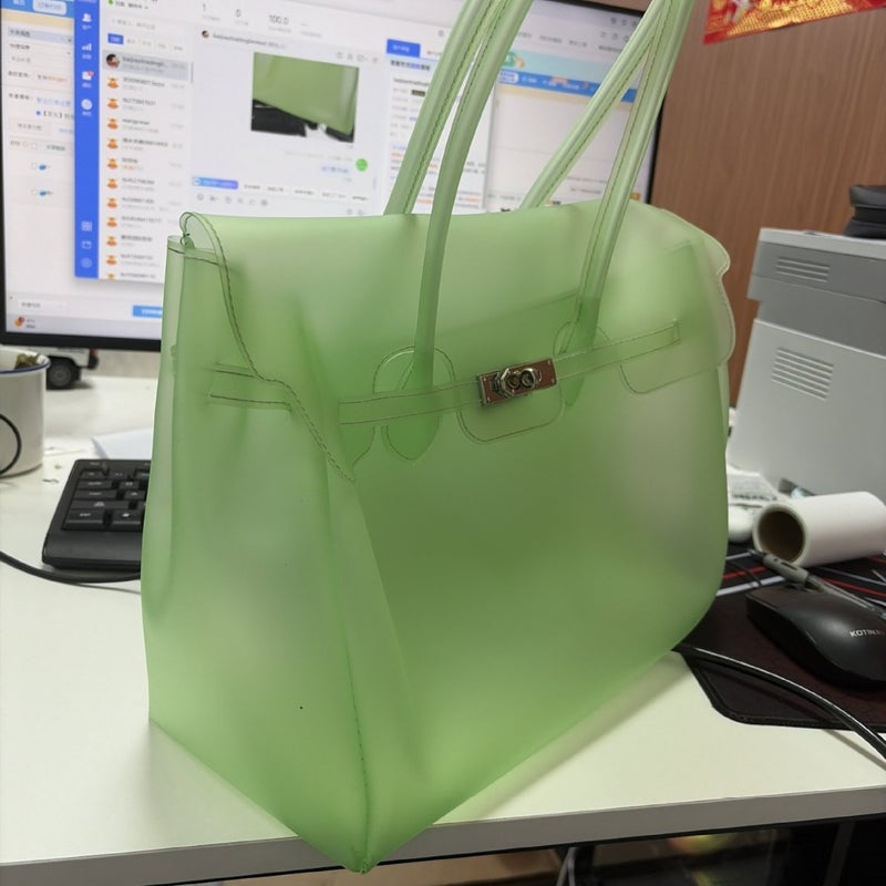 Women's PVC Jelly Tote Bag Korean Style Large Handbag - Image 1