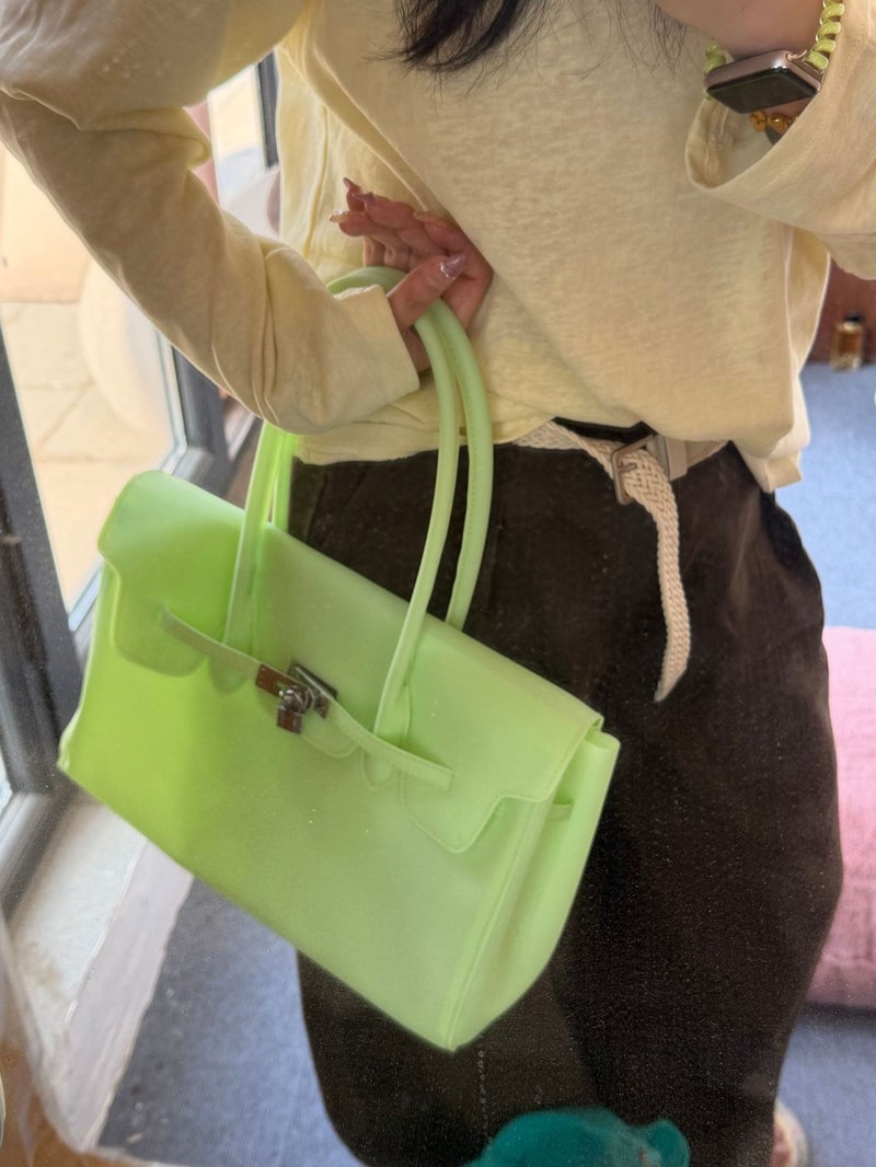 Women's PVC Jelly Tote Bag Korean Style Large Handbag - Image 4