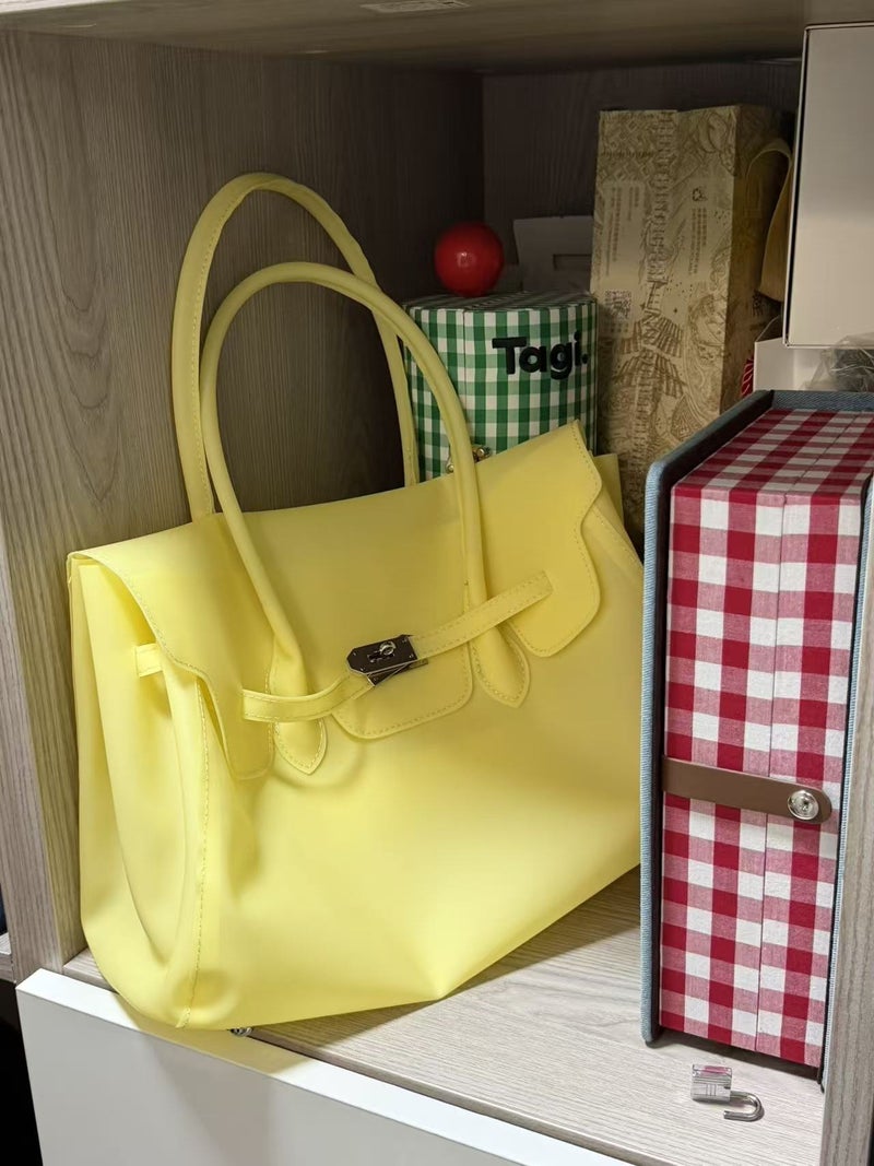 Women's PVC Jelly Tote Bag Korean Style Large Handbag - Image 5
