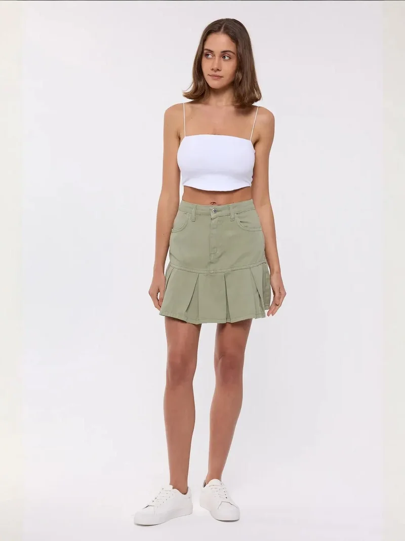 HICCUP Pleated High-Waist Mini Skirt