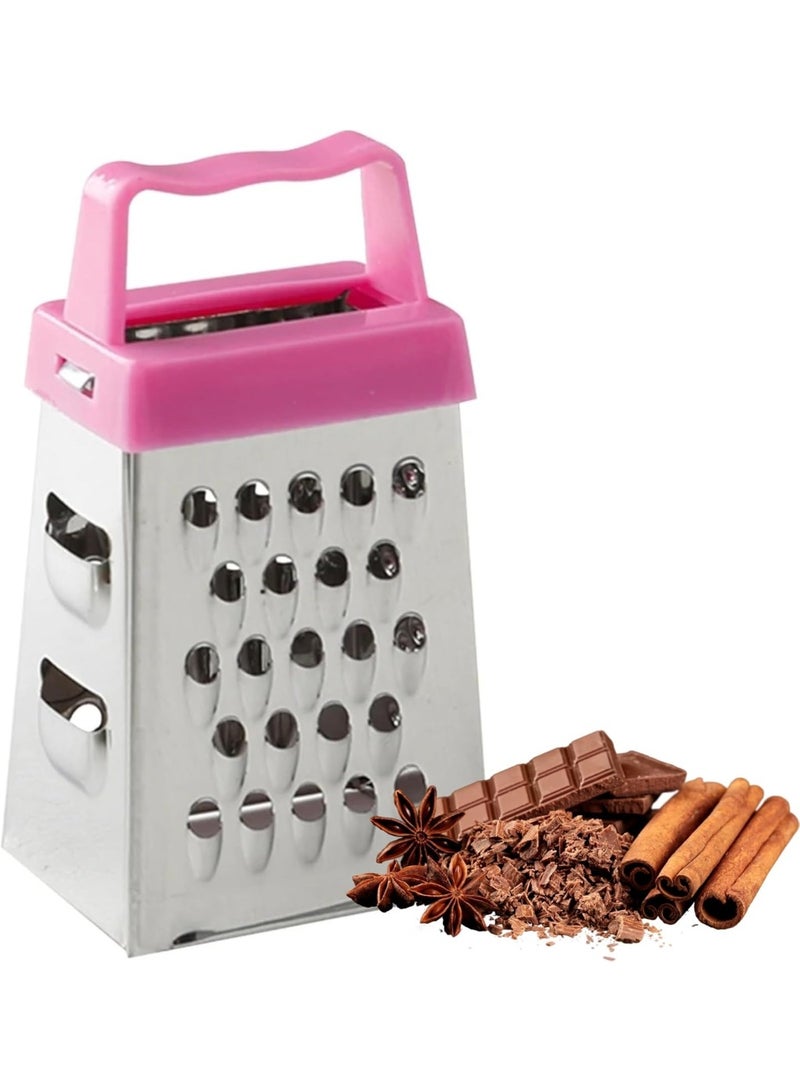 مبشرة صغيرة من الفولاذ المقاوم للصدأ - مبشرة صندوقية متعددة الأغراض للجبن والخضروات والزنجبيل والشوكولاتة والفواكه - قطعة واحدة - Image 1