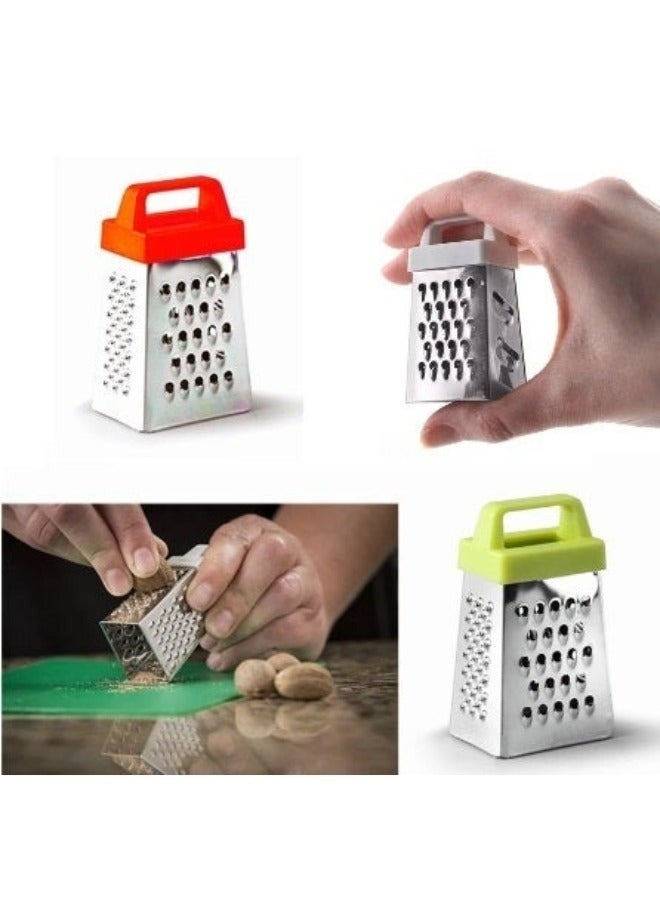 مبشرة صغيرة من الفولاذ المقاوم للصدأ - مبشرة صندوقية متعددة الأغراض للجبن والخضروات والزنجبيل والشوكولاتة والفواكه - قطعة واحدة - Image 3