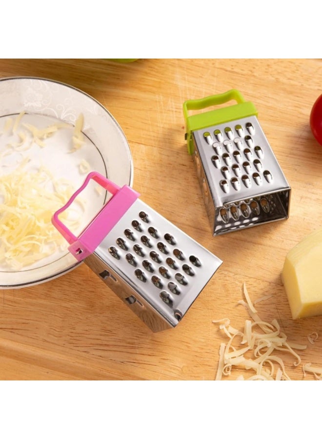 مبشرة صغيرة من الفولاذ المقاوم للصدأ - مبشرة صندوقية متعددة الأغراض للجبن والخضروات والزنجبيل والشوكولاتة والفواكه - قطعة واحدة - Image 2