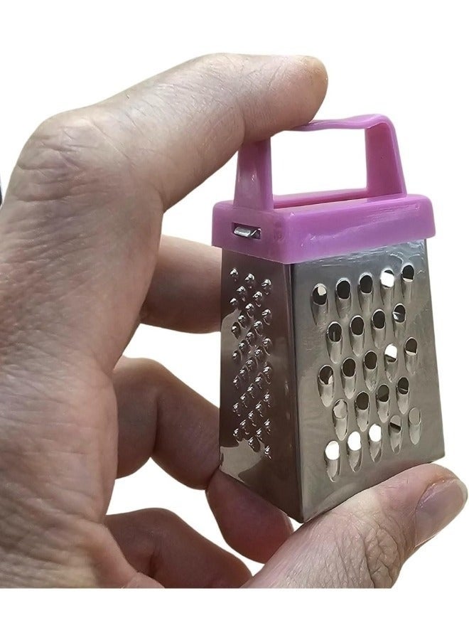 مبشرة صغيرة من الفولاذ المقاوم للصدأ - مبشرة صندوقية متعددة الأغراض للجبن والخضروات والزنجبيل والشوكولاتة والفواكه - قطعة واحدة - Image 4