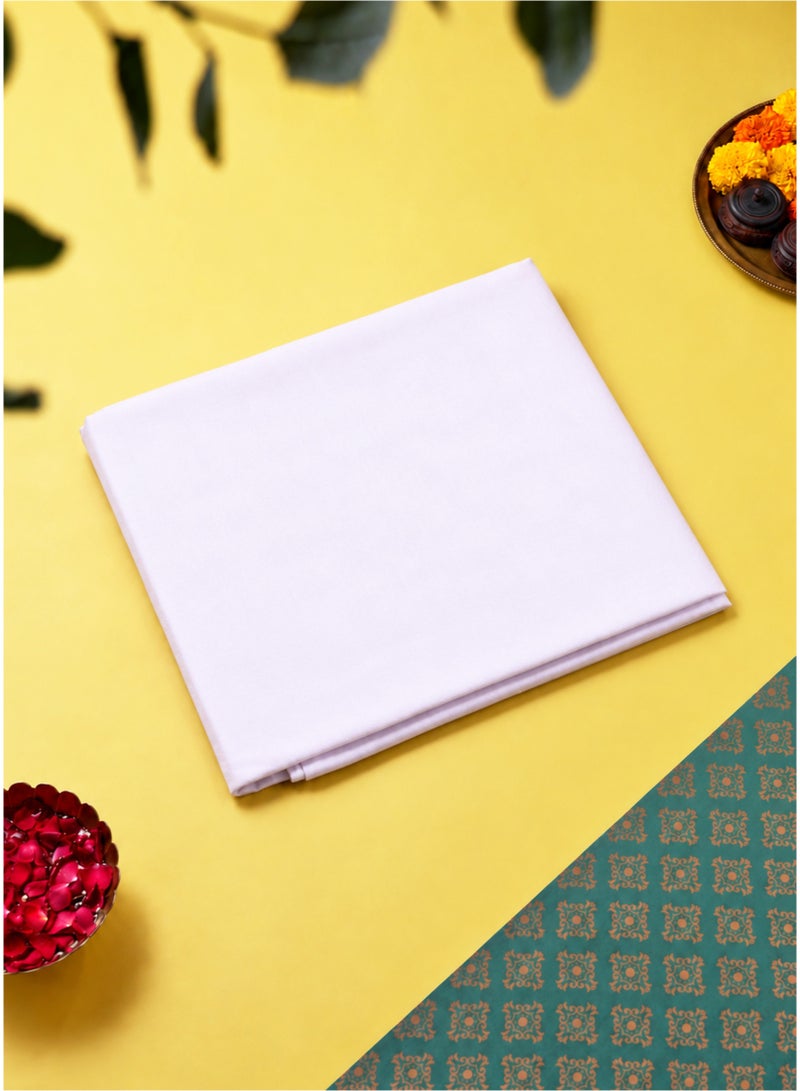 Madhoor White Pure Cotton Pooja Cloth for Pooja, Deity Covering, Altar Preparation & Religious Ceremonies, 1.25 Yards, 1 Piece - Image 1