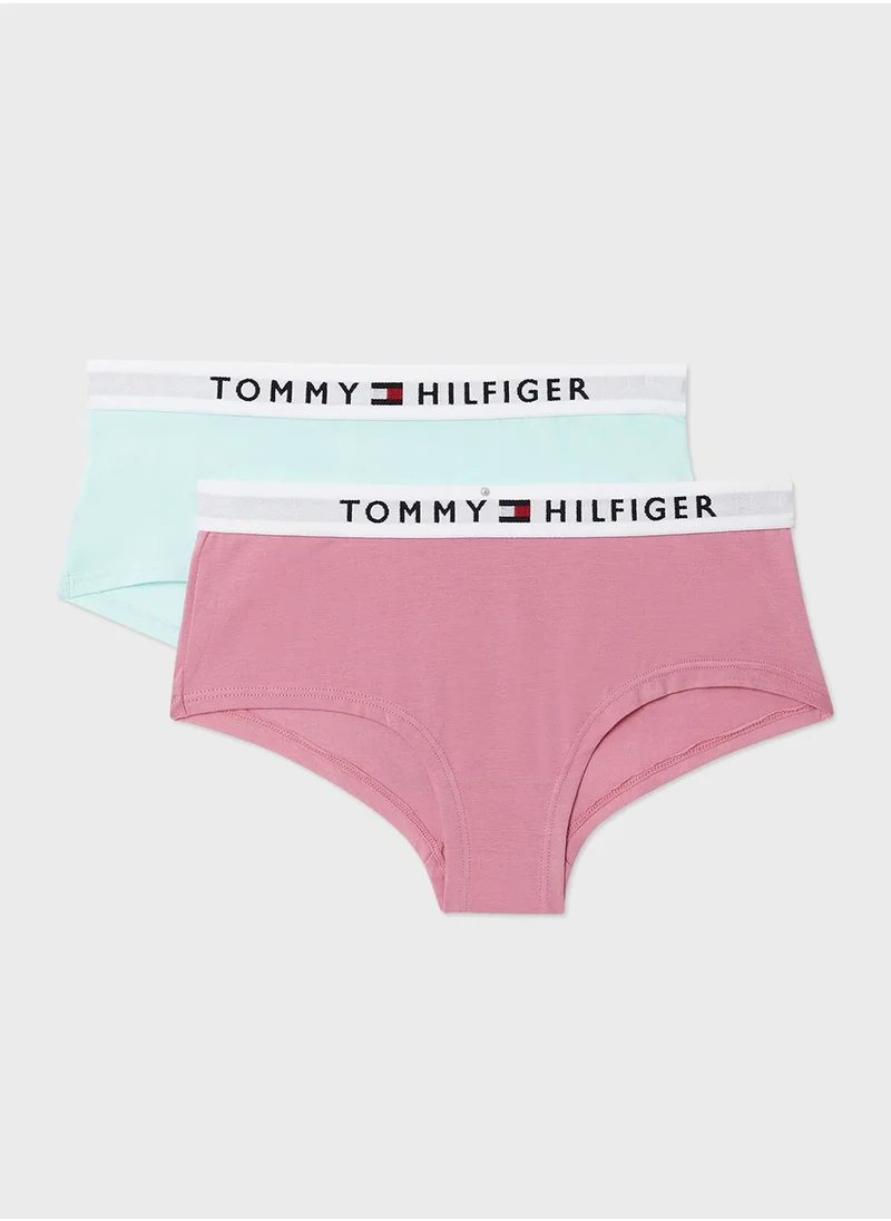 TOMMY HILFIGER Kids 2 Pack Logo Waistband Brief