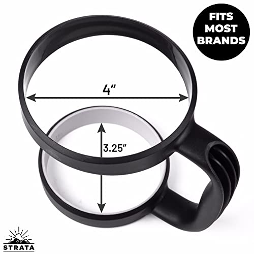 STRATA CUPS 30 oz Tumbler Handle - Available For 30 oz YETI Tumbler, OZARK TRAIL, Rambler Tumbler- BPA free (Black) - Image 2
