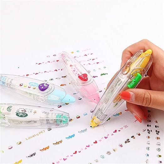 Generic Roller Correction Tape Pen Sticker Machine Lace Decoration Tape Pen Creative Cartoon Pattern Decorative Tape Sticker Pen Pack Of 1 - Image 2