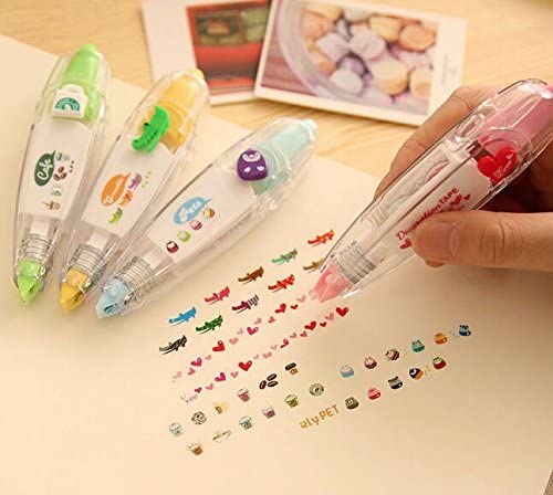 Generic Roller Correction Tape Pen Sticker Machine Lace Decoration Tape Pen Creative Cartoon Pattern Decorative Tape Sticker Pen Pack Of 1 - Image 4