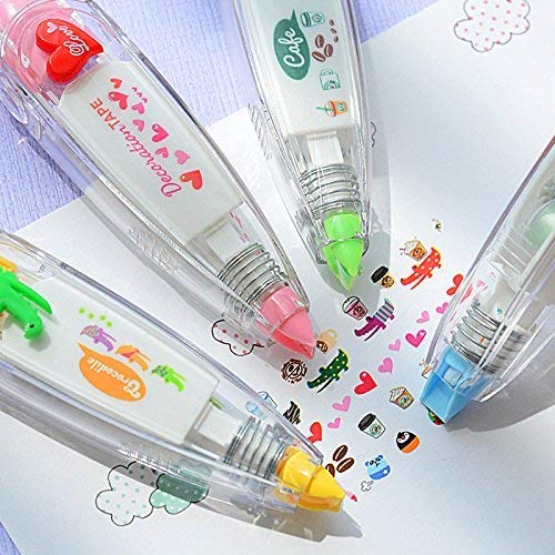 Generic Roller Correction Tape Pen Sticker Machine Lace Decoration Tape Pen Creative Cartoon Pattern Decorative Tape Sticker Pen Pack Of 1 - Image 5