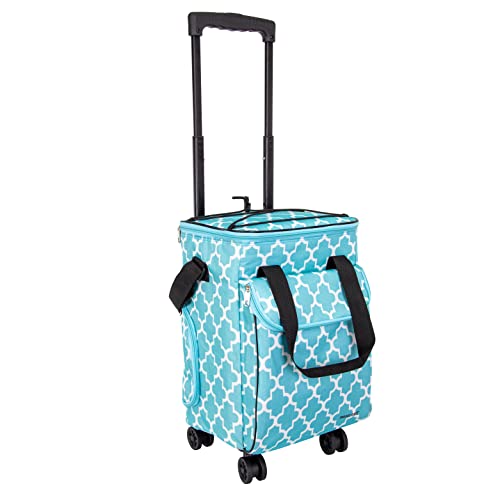 dbest products dbest products Ultra Compact Cooler Smart Cart 360 Insulated Collapsible Rolling Tailgate BBQ Beach Moroccan Tile