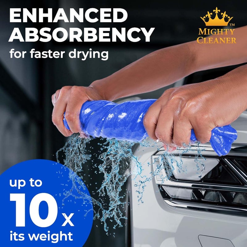 Mighty Cleaner Premium 2pk +1 Free Shammy Cloth for Car Drying - 26"x17" - Super Absorbent Chamois Towel - Scratch-Free, Reusable & Soft Wash Cloth - Car Drying Towels - Image 2