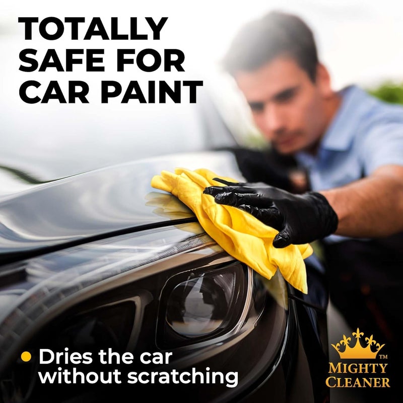 Mighty Cleaner Premium 2pk +1 Free Shammy Cloth for Car Drying - 26"x17" - Super Absorbent Chamois Towel - Scratch-Free, Reusable & Soft Wash Cloth - Car Drying Towels - Image 3