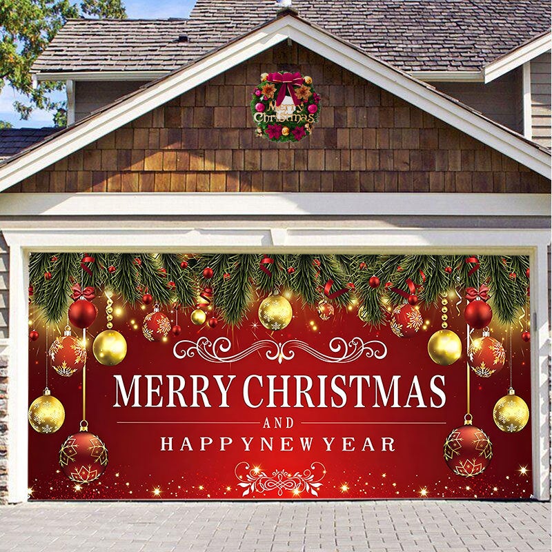 Christmas Background Cloth Outdoor Garage Door Sticker Tapestry Cloth Holiday Party Decoration With Hanging Cloth Decorative Cloth - Image 3