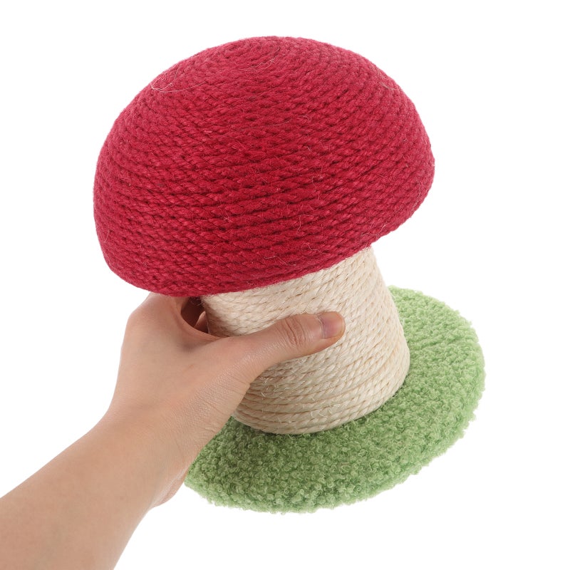 Kitten Scratcher Red Mushroom Shape Cat Scratching Post Sisal Multi-Functional Cat Toy For Indoor Cats Interactive Cat Supplies - Image 3
