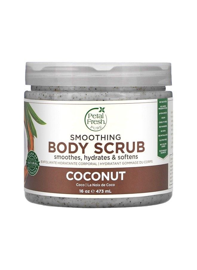 Petal fresh Smoothing Coconut Body Scrub 473 Ml ; Smoothes Hydrates & Softens ; Polishes & Nourishes For Glowing Skin ; Exfoliate Dead Skin From Neck Knees Elbows & Arms  - Image 2