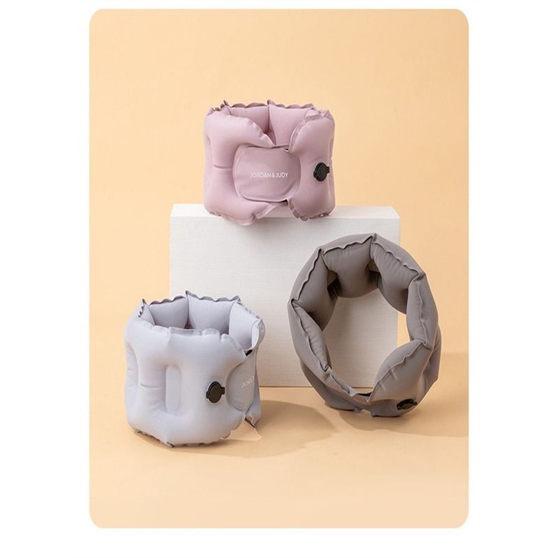Purple Inflatable U Shaped Neck Pillow Lightweight Durable Ergonomic Travel Support - Image 2