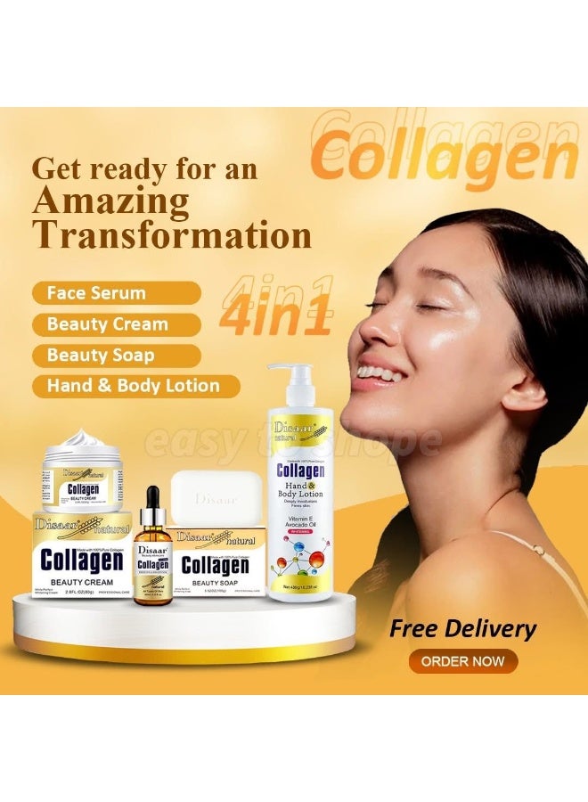 Disaar Collagen Beauty Product Set 4 In One Hand And Body Lotion Beauty Cream Beauty Soap Skin Care Whitening Moisturizing - Image 2