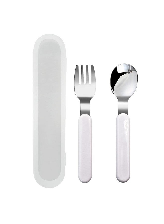VANRA 2Piece Children Fork And Spoon Set 1810 Stainless Steel Child Flatware Set Kids Utensils Set With Case For Lunch Box - Image 2