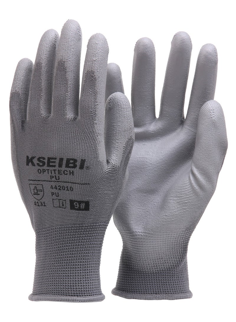 كسيبي قفازات كوشوك، مقاس صغير/8، بولي يوريثين، قفازات عمل، قبضة خفيفة ومرنة، حماية اليد ضد الجروح والخدوش الطفيفة، للرجال والنساء، مثالية للأعمال العامة. - Image 5