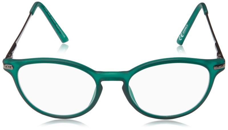 Foster Grant McKay Multifocus Reading Anti-Reflective Glasses Coating Round  Rubberized Dark Teal with Gunmetal Temples/Transparent  49 mm + 1.75 - Image 2
