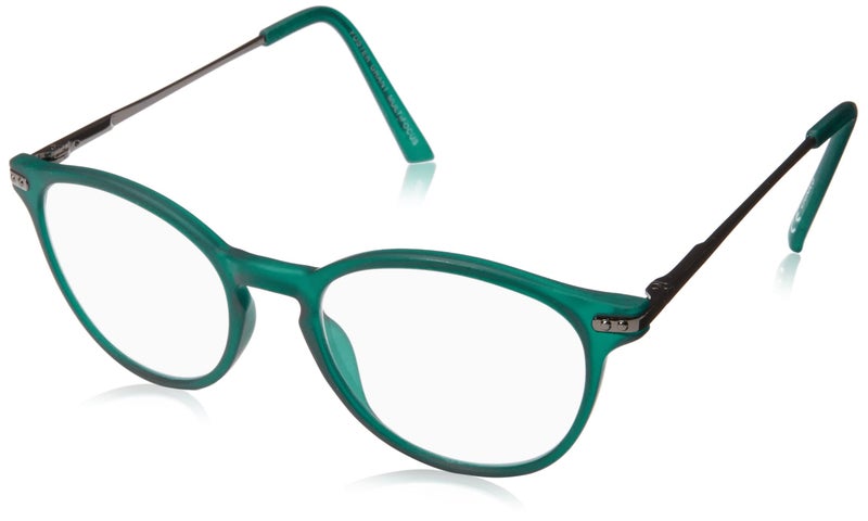 Foster Grant McKay Multifocus Reading Anti-Reflective Glasses Coating Round  Rubberized Dark Teal with Gunmetal Temples/Transparent  49 mm + 1.75 - Image 1