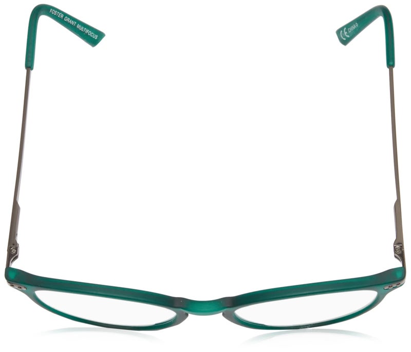 Foster Grant McKay Multifocus Reading Anti-Reflective Glasses Coating Round  Rubberized Dark Teal with Gunmetal Temples/Transparent  49 mm + 1.75 - Image 4