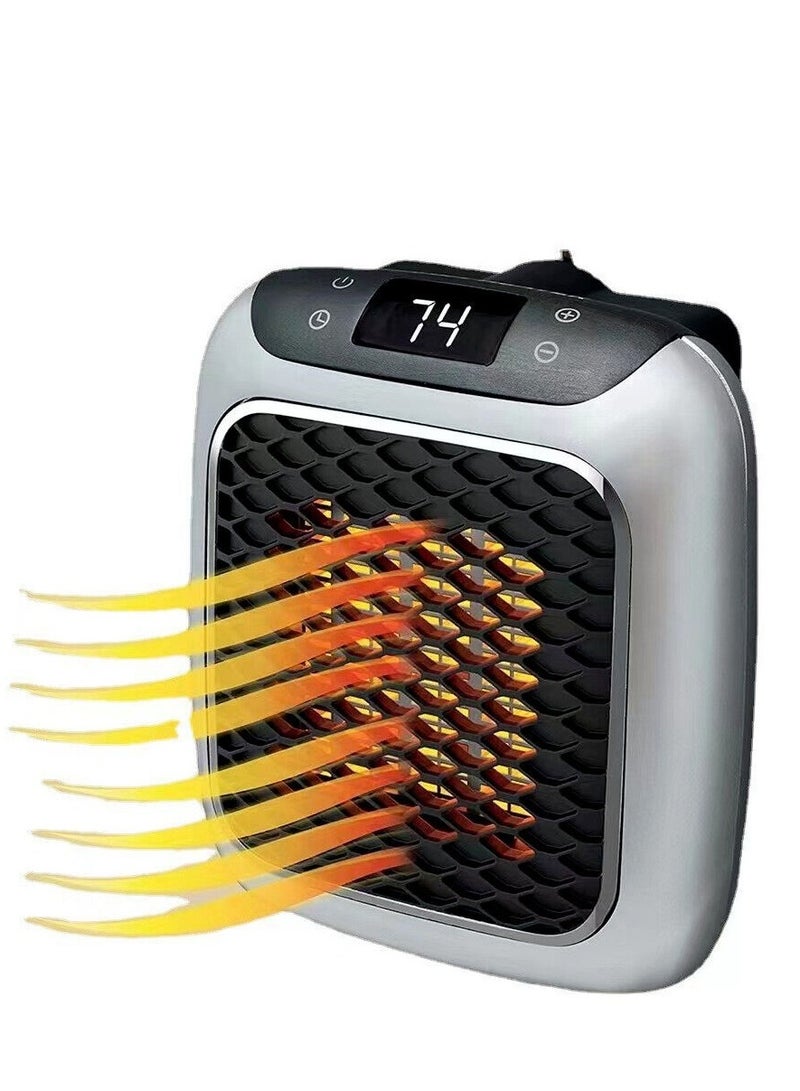 DubaiGallery Portable Plug in Mini Wall Space Heater - Digital, Timer Personal Heater Fan  - Image 2