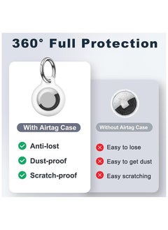 Hihonor 4 Pieces Protective Secure Lock Compatible with AirTag Holder, Anti-Scratch Airtags Key Chain for Apple Air Tags, Airtag Accessories for GPS Item Finder Tracker, Black+White  - Image 5